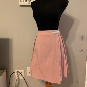 Pink plaid wrap around skirt